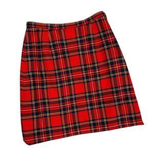 Pringle Red Plaid Mini Skirt Vintage